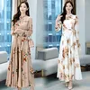 Casual Kleider Für Frauen Strand Chiffon 2023 Frühling Sommer Böhmen Lange Kleid Weibliche Mode 4XL Ärmeln Drucken Party Vestidos