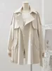 여성 트렌치 코트 여성 선풍기 가을 한국 패션 자켓 의류 솔리드 캐주얼 한 길이