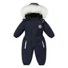 Jacken -30 Winter Babykleidung verdicken warme Strampler plus Fleece Overall Schneeanzüge Mädchen Jungen Kapuzenjacken Skianzüge Kinder Mantel Oberbekleidung 230914