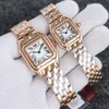 Women's Watch Classic Sapphire Crown PANTHE RE DE Five row Chain Fine Steel Chain Large Roman Numeric Time Mark Quartz Movement Tight Bottom Designer Watches Gold