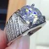 Anéis de cluster solitário masculino 5ct laboratório moissanite anel de diamante 925 prata esterlina noivado casamento banda para homens festa acessório presente