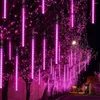 Strings 30CM LED Solar Christmas Lights Outdoor Meteor Shower Falling Rain Snowfall For Holiday Wedding Decoration