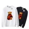 Designer hoodie autumn teddy bear letter print pullover cotton loose fitting long sleeved sweater men and women's couple round neck sweatshirt solid color top