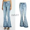 Jeans pour femmes Jeans pour femmes Fleur brodée Flare Denim Pantalon Vintage Femmes Printemps Automne X0914