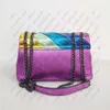 Kvällspåsar Eagle Head Kurt Geiger Bag Rainbow Women Handväska Jointing Colorful Cross Body Bag Patchwork Clutch 021623H239J