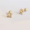 Studörhängen Goldtutu 9K True Gold Star Earring Skruv tillbaka 2023 Fina barn Högkvalitativa smycken Dainty Small For Women