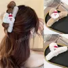 Natal de pelúcia garra de cabelo feminino rabo de cavalo hairpin branco moda caranguejo de cabelo para meninas festival acessórios para o cabelo caranguejo hairpin