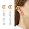 Boucles d'oreilles créoles en perles pour femmes, style baroque mi-ancien, tendance, légères, luxueuses, mode automne