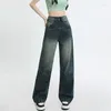 Jeans pour femmes Cargo Denim Pantalons Femmes Y2K Hippie High Rise Retro Streetwear Harajuku Pantalon à jambes larges