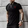 T-shirt da uomo T-shirt estiva a righe con stampa 3D manica corta Vintage Top Fashion Street Hip Hop Clothing