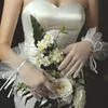 Elegante Frauen Hochzeit Braut kurze weiße Handschuhe atmungsaktive Tüllband Bug Braut Brautjungfer Accessoires