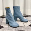 Buty Fashion Split Toe Tabi Boots for Women High Heels Kobiety okrągłe obcasy Kobiety skórzane botas mujer impreza zapatos de mujer zapato 230914