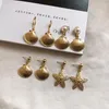 Dangle Earrings Vintage Small Shell Starfish Statement Europe Gold Color Drop Earring For Women Girl Wedding Party Jewelry 2023