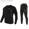 Men's Thermal Underwear winter new men thermal underwear sets compression fleece sweat quick drying thermo underwear men clothing Long Johns LJ201008 L230914