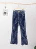 Jeans da donna Jeans da donna Streetwear Scava fuori per le donne Casual Criss Cross Pantaloni a zampa dritta in denim INS Pantaloni a gamba larga x0914