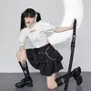 Jupes Zoki Gothic Chain Black Ruffles Jupe Femmes Y2K Japonais Été Streetwear Irrégulière Une Ligne Mode Taille Haute Mini