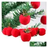 Christmas Decorations Chiristmas Tree Apple Decoration 12Pcs/Lot Artifical Small Mini Red Apples Gift For Ornament Drop Delivery Home Dh0Da