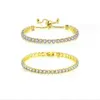 Hip Hop style men bangle chains strand bracelets for women pulseiras bijoux Golden crystal bracelets