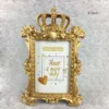 Europese Golden Crown Po Frame Creatieve Hars Foto Desktop Frame Luxe Po Frame voor Bruiloft Huis Decoratieve Gift Craft SH19091149H