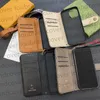 Top Genuine Leather Phone Case for iPhone 15 Pro Max 14 Plus 13 12 11 Designer iPhone Case Samsung Galaxy S23 Ultra S22 Plus Card Holder Flip Wallet Cellphone Cases Cover