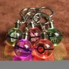 Decorative Objects Figurines 3D Anime Figure Crystal Keychain Cartoon Pocket Monsters Led KeyRing Kids Christmas Gifts L220908268y
