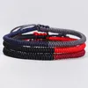 Bracelets de charme multi-couleurs bouddhistes tibétains noeuds faits à la main bracelet de corde chanceux taille réglable