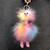 Porte-clés Porte-clés en peluche à la mode coloré en peluche cheveux frits autruche porte-clés mignon désert animal Harajuku porte-clés sac voiture porte-clés déclaration bijoux cadeaux 230807 x09