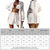 Kvinnors badkläder kvinnor avslappnad solid 2 -stycken mode långärmad lapel -knapp skjortor sätter lös strand baddräkt solskydd kostymer 230914