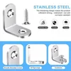 10Pcs Right Angle Bracket Corner Brace Stainless Steel Wall Brackets Hanger for Shelves,Table,Chair Support Furniture Hardware