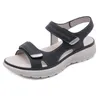 Sandalen Sommer 2023 Pu-Leder Frauen Open Toe Wedge Große Größe Sandale für