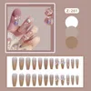 Faux Ongles 24P Dazzling Ice Butterfly Nail Art Faux Amovible Mignon Kawaii Super Longue Tête Carrée Ballerine Press-On