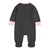 Rompers Summer born Baby Boy Clothes Cartoon Print Girl Romper Cotton Long Sleeve Zipper Infant 6 24 Months 230914