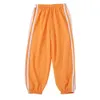 Pantalones deportivos para niños de 3 a 12 años, pantalones de verano de Color caramelo, pantalones con diseño de varias telas para niños y niñas, pantalones con cordón a rayas laterales para adolescentes