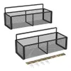 2-pack Douchewagen Mand Plankorganisator Wandmontage Roestvrij met 4 lijmen Zonder boren 220329231q