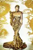 Scene Wear Mesh Gold Dress for Autumn Colorful Gemstone Sexy Fashion Dance Party Exclusive Outfit