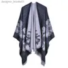 Women's Cape Women's Winter Poncho Geometric Print Vintage Blanket Synthetic wool Shawl Cape Cashmere Wrap Scarf Long Sleeve Open Cardigans L230914