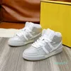 2023-Casual shoes WOMEN leather trainers Match Leather Rhinestones White High Top Sneakers Luxury Designer Lace-up mid cut Comfortable Platform