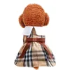 Designer Pet Dog Apparel Lady Summer Coffee Bow Dress Princess Teddy Cat Twe Clothes Two Ben Wear For Middle Small Dogs XSSMLXL287P