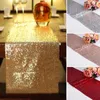 Chemin de Table en or Rose/Champagne à paillettes, 30x275cm, décor scintillant pour fête de mariage, décoration scintillante pour événements