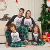 رسالة عيد الميلاد pajamas عيد الميلاد مطابقة بيجاما المنزلية ملابس المنزل الأم الابنة الأب الابن رومبز ملابس النوم الكلب