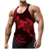 Regatas masculinas verão camuflagem colete superior respirável musculação camiseta ginásio sem mangas masculina moda tripulação pescoço fitness