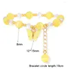 Charm Bracelets Korean Multicolour Butterfly Pendant Crystal Gold Color Spacer Beads Women Men Friendship Party Jewelry