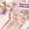 Praktisk dekorativ klistermärke Plaid och pappersband Set Creative Stationery DIY Ledger Stickers Simple Stickers