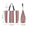 Сумки для покупок Украина Вышиванка Вышиванка Бакалея Холщовая сумка-шоппер на плечо Большая вместительная богемная сумочка с геометрическим рисунком