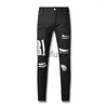 Herenjeans Herenjeans High Street Zilver Splitleer Scheurgat Paar Zwarte broek x0914