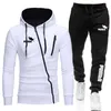 Autumn Winter Hot Sale Mens Zipper Jackets Outfits Classic Male Outdoor Casual Sports Jogging Suit Hoodies and Sweatpants SXL