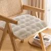 Oreiller de chaise en peluche douce de couleur unie, coussin carré en fausse fourrure, canapé épais pour le bureau et la maison