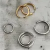 Серьги-кольца Monlansher, минималистичные круглые серьги золотого и серебряного размера для женщин, ювелирные изделия в стиле панк, нейтральный рок, аксессуары