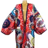 Dames Zwemkleding 2024 Saoedi-Arabië's losse bedrukte zijden maxi-jurk Zomerstrand Boheems gewaad Afrika Kaftan kimono Zwempak Vleermuismouw 230914