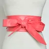 Cintura con lacci da donna Nuove cinture con bowknot Cintura più lunga e larga Cravatte con fiocco Decorazione del vestito da donna Moda Pu Metarial